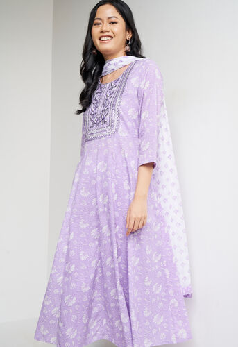 Lilac Floral Flared Suit, Lilac, image 3